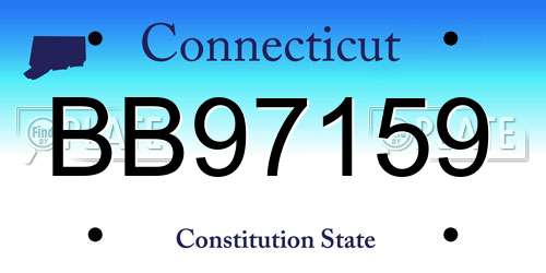 BB97159 Connecticut License Plate
