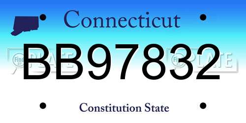 BB97832 Connecticut License Plate