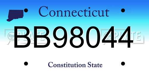 BB98044 Connecticut License Plate