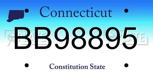 BB98895 Connecticut License Plate