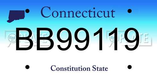 BB99119 Connecticut License Plate
