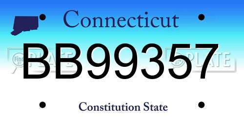 BB99357 Connecticut License Plate