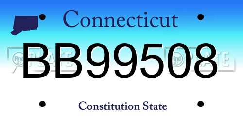 BB99508 Connecticut License Plate