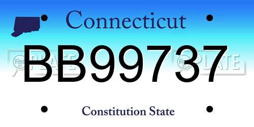 BB99737 Connecticut License Plate