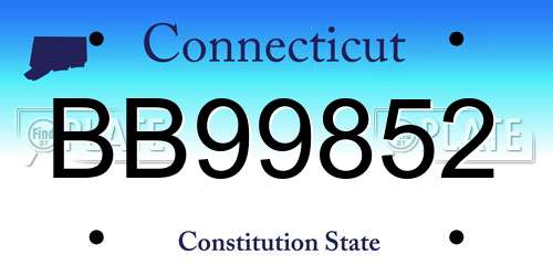 BB99852 Connecticut License Plate