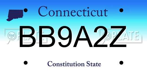 BB9A2Z Connecticut License Plate