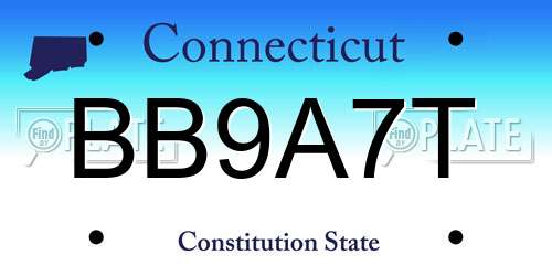 BB9A7T Connecticut License Plate