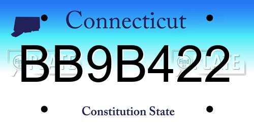 BB9B422 Connecticut License Plate