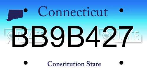 BB9B427 Connecticut License Plate