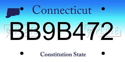 BB9B472 Connecticut License Plate