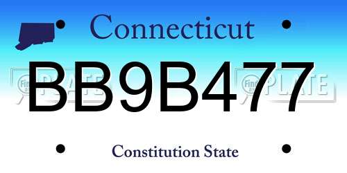 BB9B477 Connecticut License Plate