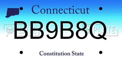 BB9B8Q Connecticut License Plate