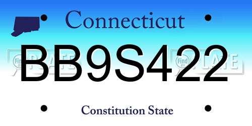 BB9S422 Connecticut License Plate