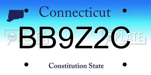 BB9Z2C Connecticut License Plate
