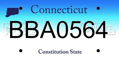 BBA0564 Connecticut License Plate
