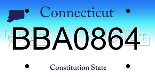 BBA0864 Connecticut License Plate