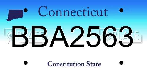 BBA2563 Connecticut License Plate