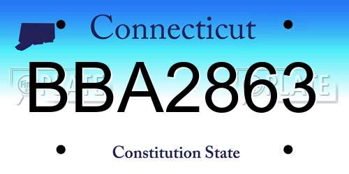 BBA2863 Connecticut License Plate