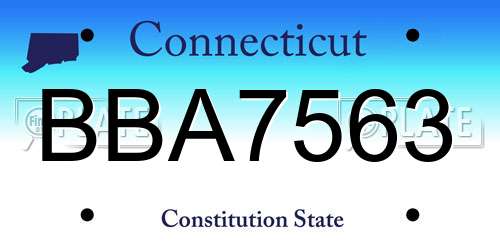 BBA7563 Connecticut License Plate