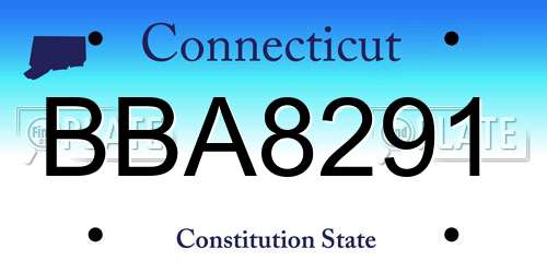 BBA8291 Connecticut License Plate