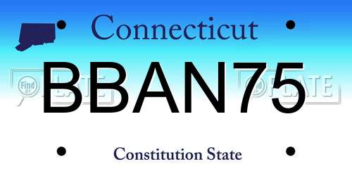 BBAN75 Connecticut License Plate