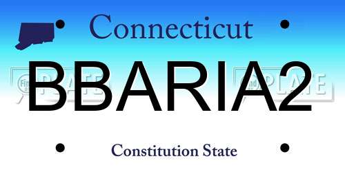 BBARIA2 Connecticut License Plate