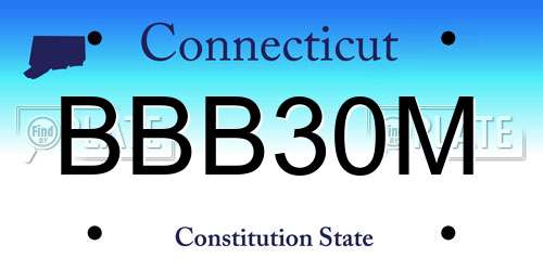 BBB30M Connecticut License Plate