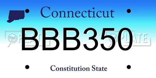 BBB350 Connecticut License Plate