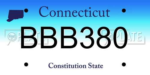 BBB380 Connecticut License Plate