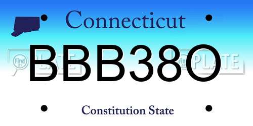 BBB38O Connecticut License Plate