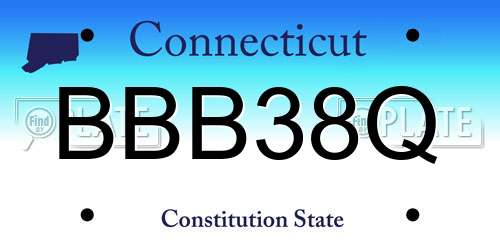 BBB38Q Connecticut License Plate