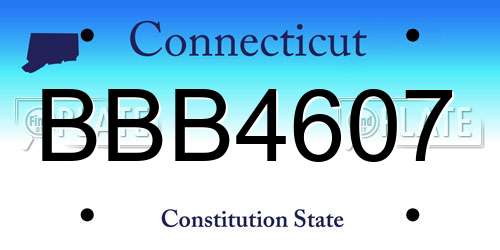 BBB4607 Connecticut License Plate