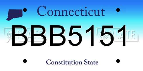 BBB5151 Connecticut License Plate