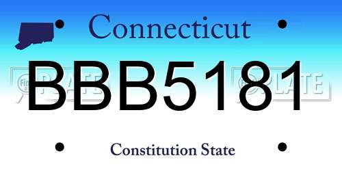 BBB5181 Connecticut License Plate