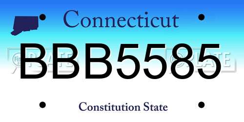 BBB5585 Connecticut License Plate