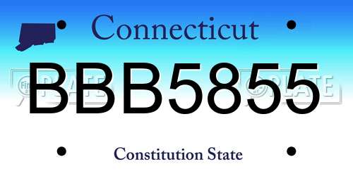 BBB5855 Connecticut License Plate