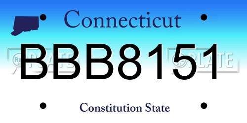 BBB8151 Connecticut License Plate