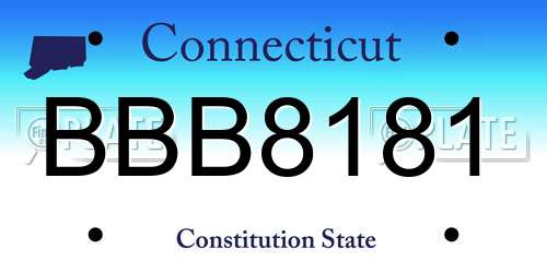 BBB8181 Connecticut License Plate