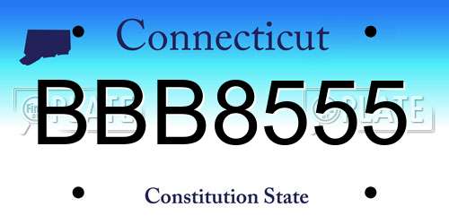BBB8555 Connecticut License Plate