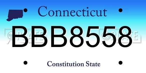 BBB8558 Connecticut License Plate