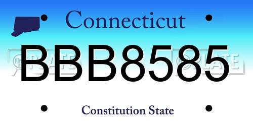 BBB8585 Connecticut License Plate