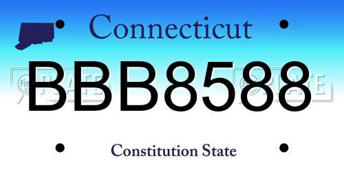 BBB8588 Connecticut License Plate