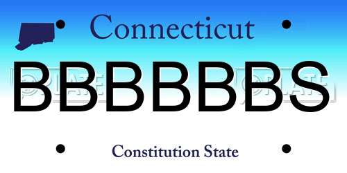 BBBBBBS Connecticut License Plate