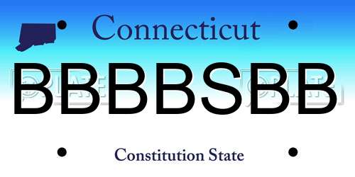 BBBBSBB Connecticut License Plate