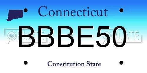 BBBE50 Connecticut License Plate