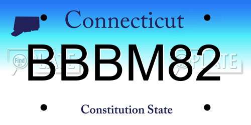 BBBM82 Connecticut License Plate