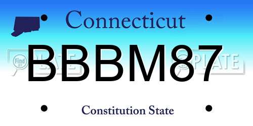BBBM87 Connecticut License Plate
