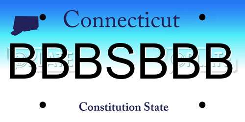 BBBSBBB Connecticut License Plate