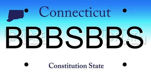 BBBSBBS Connecticut License Plate