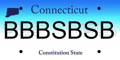 BBBSBSB Connecticut License Plate